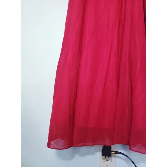 Betsy & Adam Womens 14 Formal Long Dress Red Gold Accent Sparkly Party FLAW - Picture 3 of 9